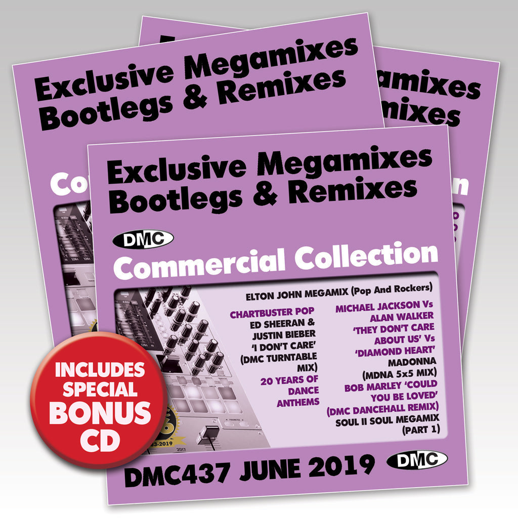 DMC COMMERCIAL COLLECTION 437 - Exclusive Megamixes, Remixes & Two Trackers - TRIPLE CD - June 2019 release