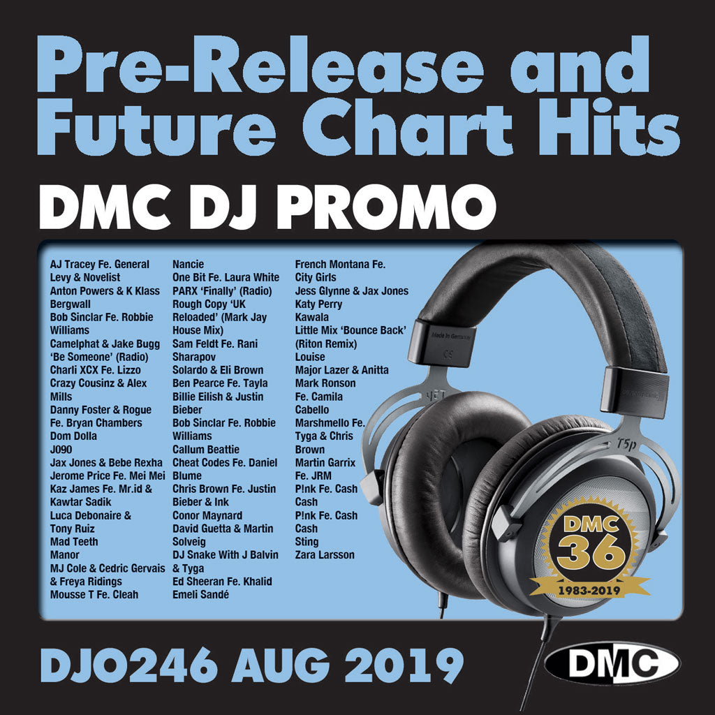 DMC DJ PROMO 246 - PRE RELEASE AND FUTURE CHART HITS! (2 x CD) - August 2019 release