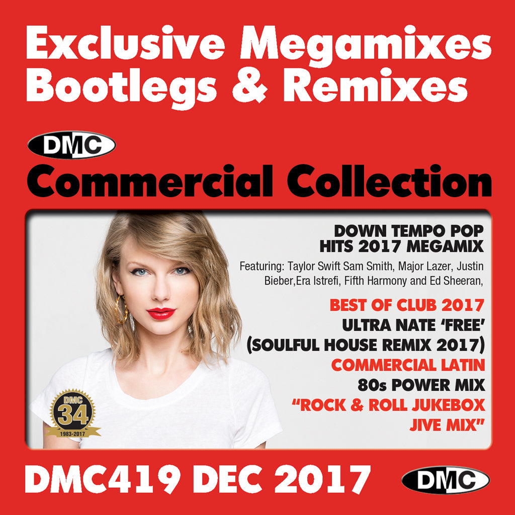 DMC COMMERCIAL COLLECTION 419 - Exclusive Megamixes, Bootlegs & Remixes for DJs - DECEMBER 2017 - Triple CD