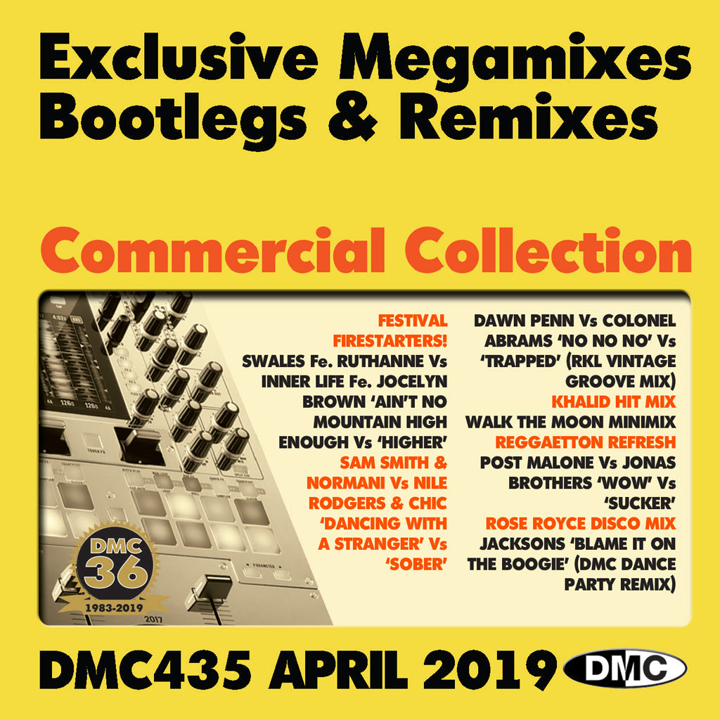 DMC COMMERCIAL COLLECTION 435 (3 X CD) Exclusive Megamixes, Remixes & Two Trackers - April 2019 release - with BONUS CD