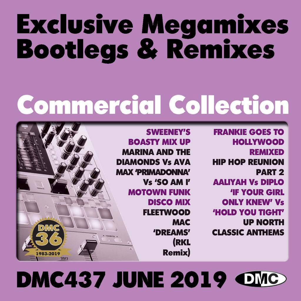 DMC COMMERCIAL COLLECTION 437 - Exclusive Megamixes, Remixes & Two Trackers - TRIPLE CD - June 2019 release