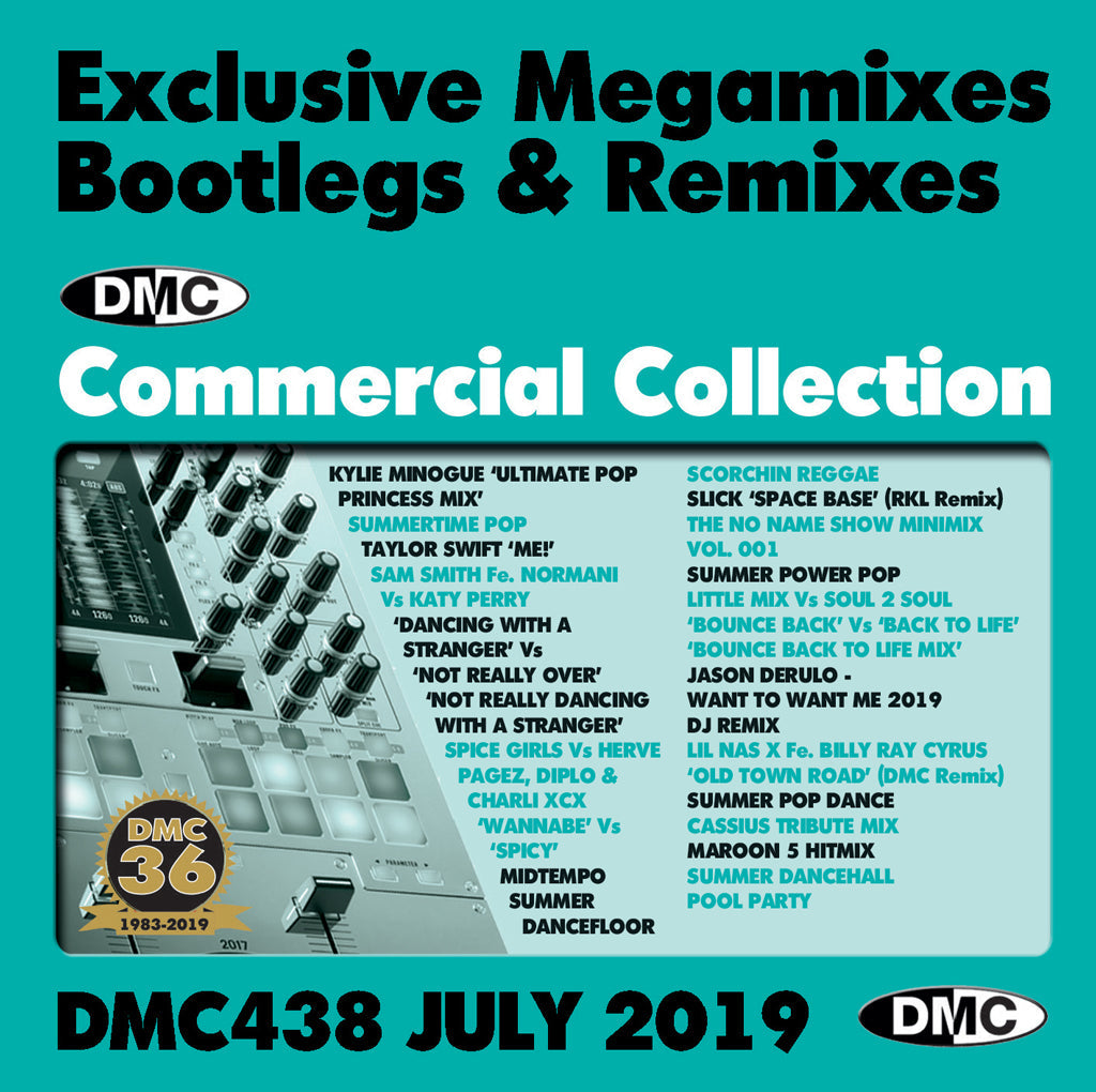 DMC COMMERCIAL COLLECTION 438 Exclusive Megamixes, Remixes & Two Trackers (2 x cd) - July 2019 release