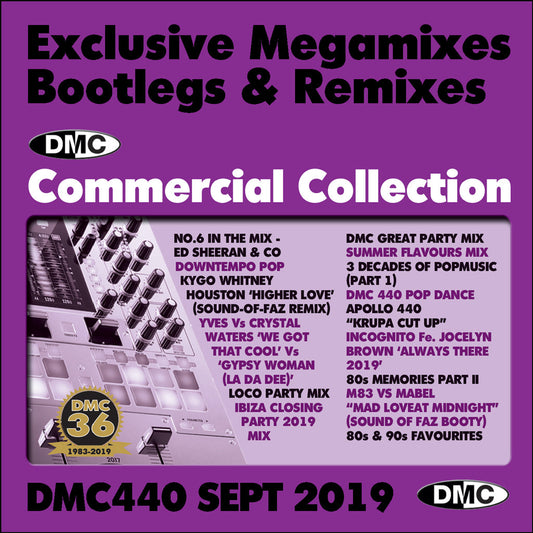 DMC COMMERCIAL COLLECTION 440  Exclusive Megamixes, Remixes & Two Trackers  (2 x CD) - September 2019 release