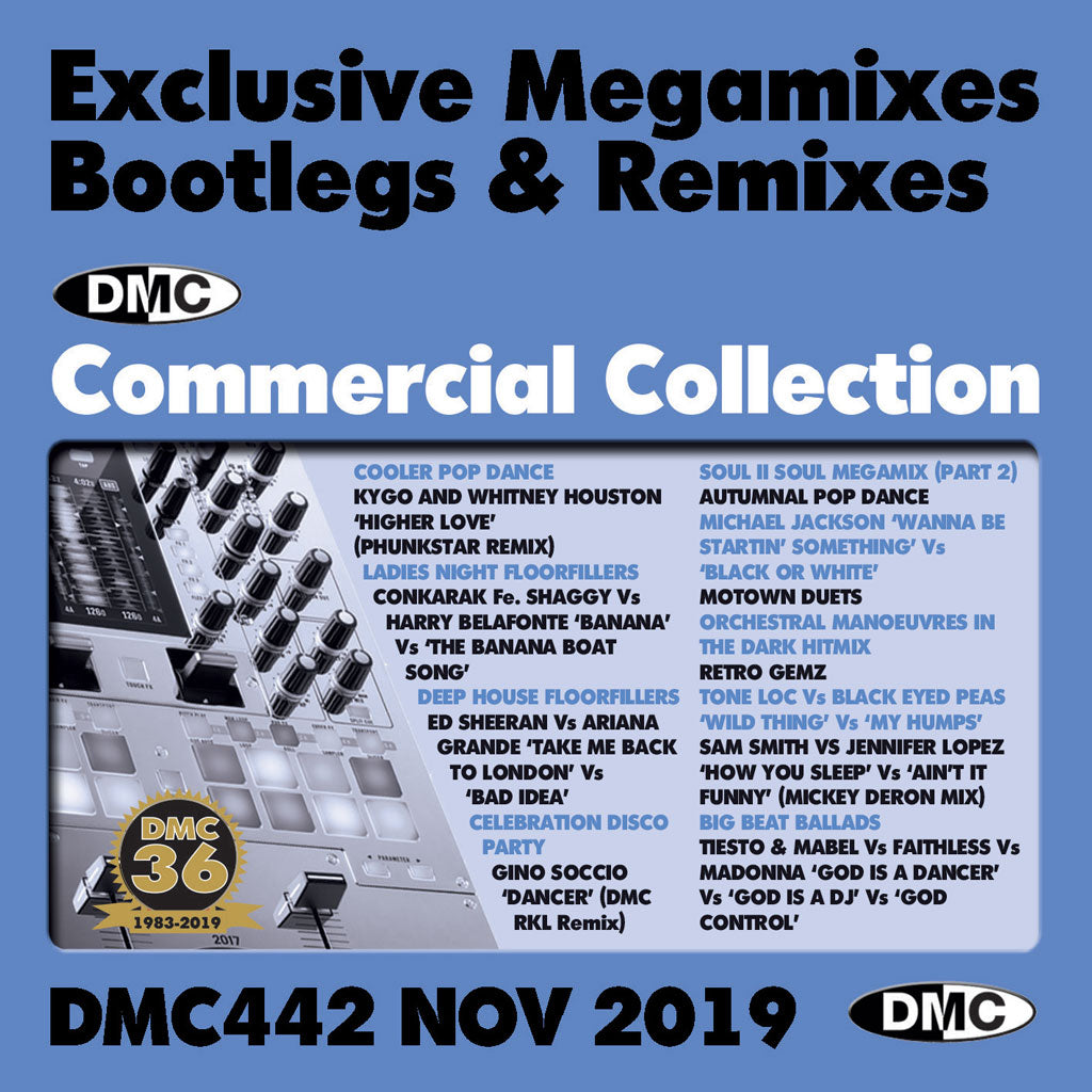 DMC COMMERCIAL COLLECTION 442 - Exclusive Megamixes, Remixes & Two Trackers (2 x cd) - November 2019