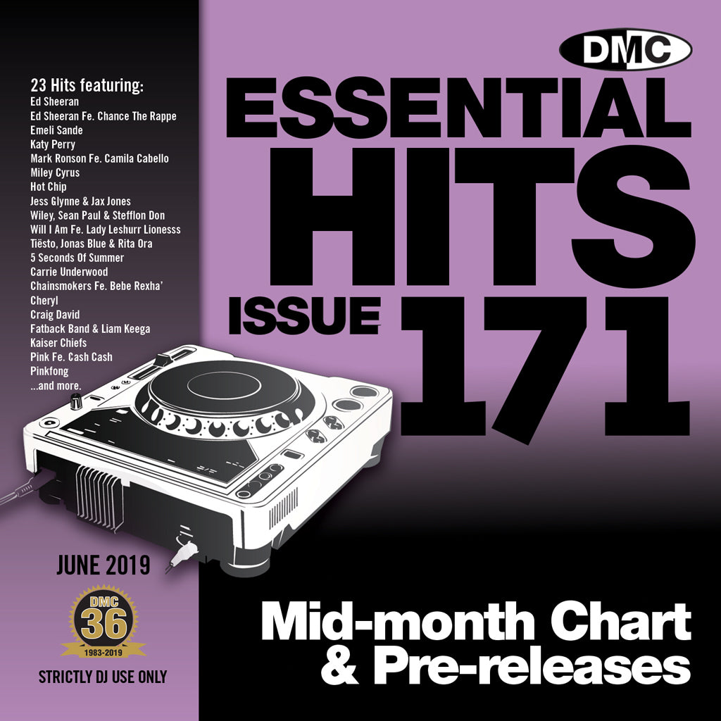 ESSENTIAL HITS 171 (Unmixed) - Essential chart & pre-releases for djs - June 2019 release