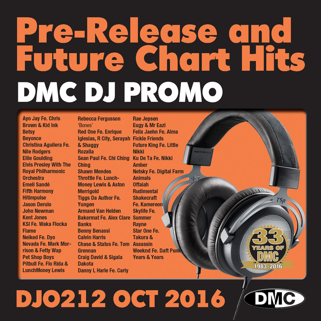DMC DJ Promo 212 - DOUBLE CD of Pre-Releases and future Chart Hits - October 2016 Release