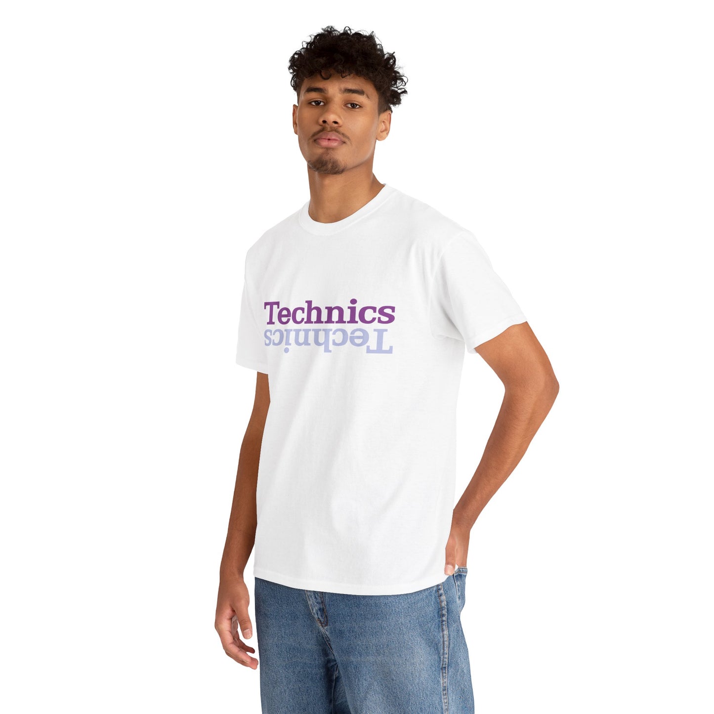 T-Shirt — 'Technics' Upside-Down Retro Logo Tee
