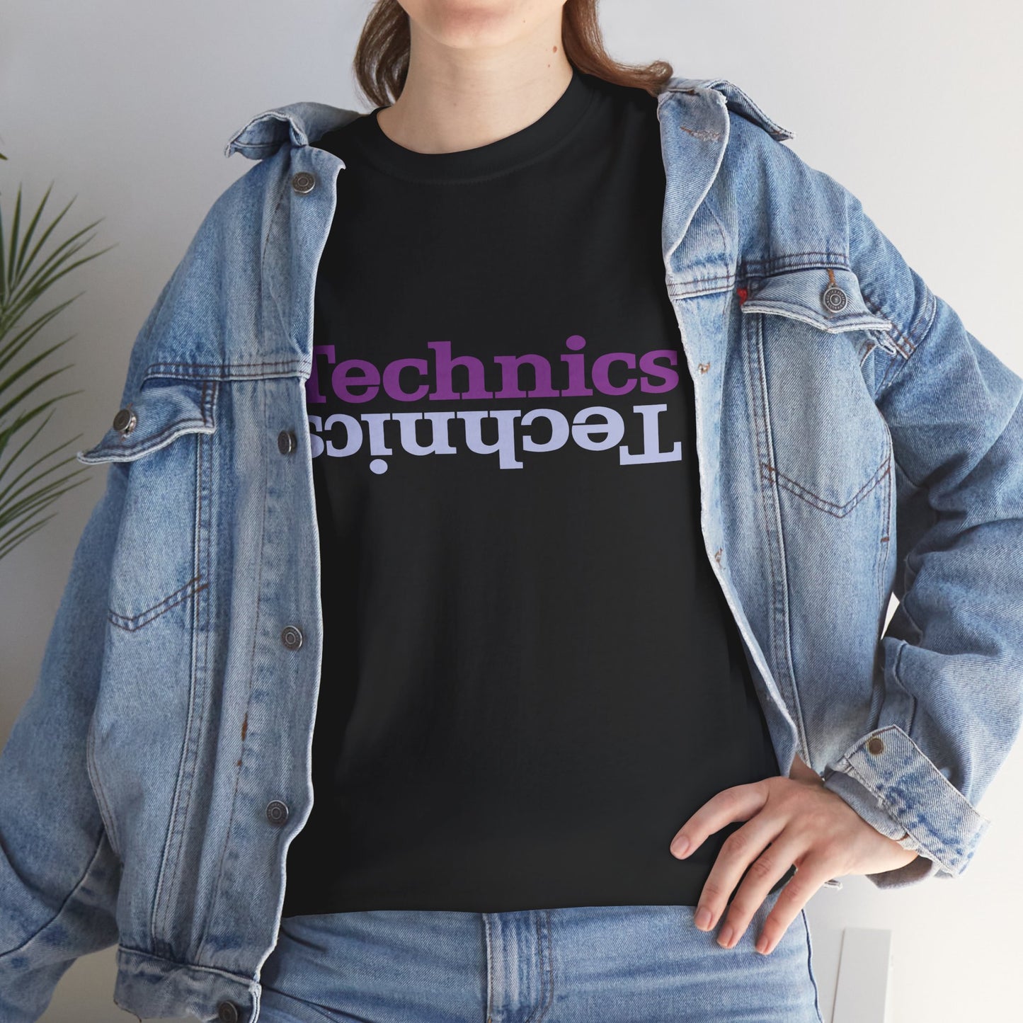 T-Shirt — 'Technics' Upside-Down Retro Logo Tee
