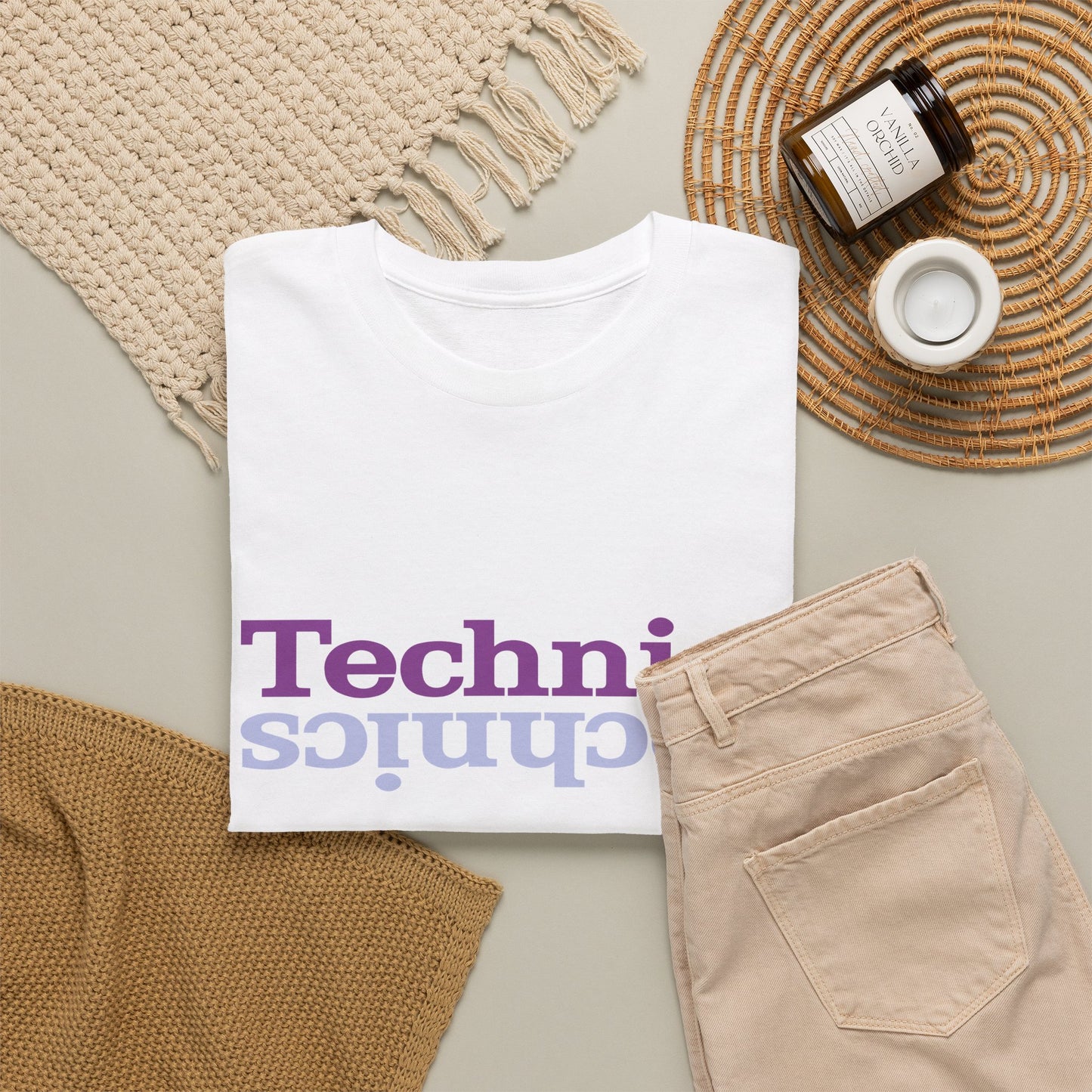 T-Shirt — 'Technics' Upside-Down Retro Logo Tee