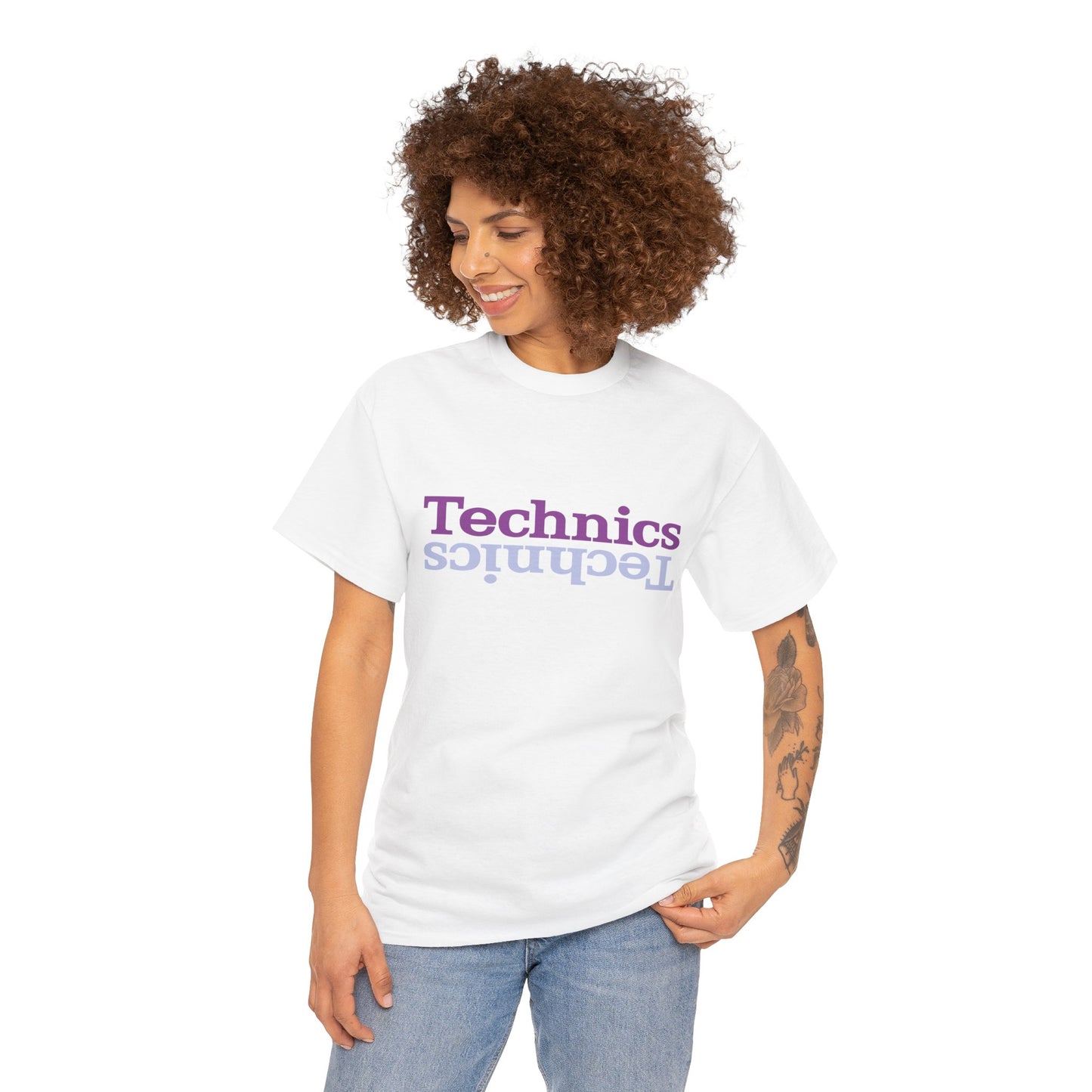 T-Shirt — 'Technics' Upside-Down Retro Logo Tee