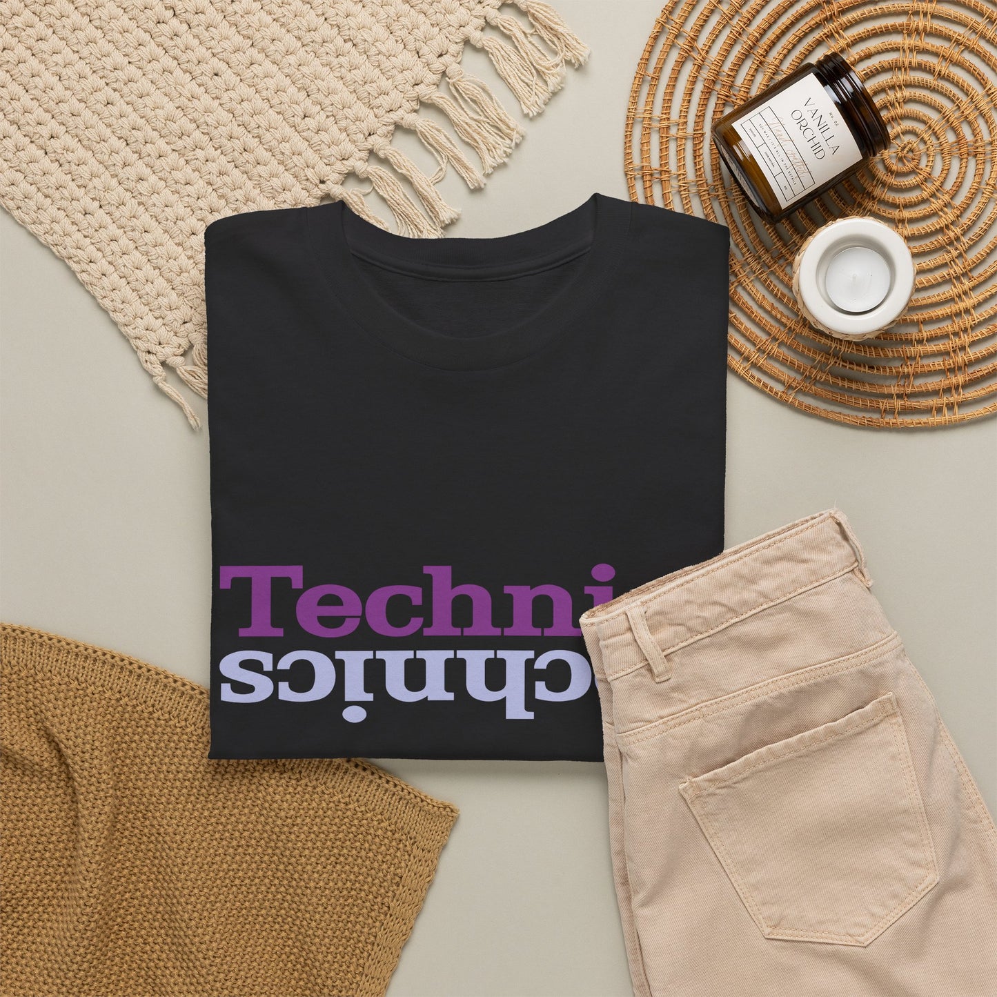 T-Shirt — 'Technics' Upside-Down Retro Logo Tee