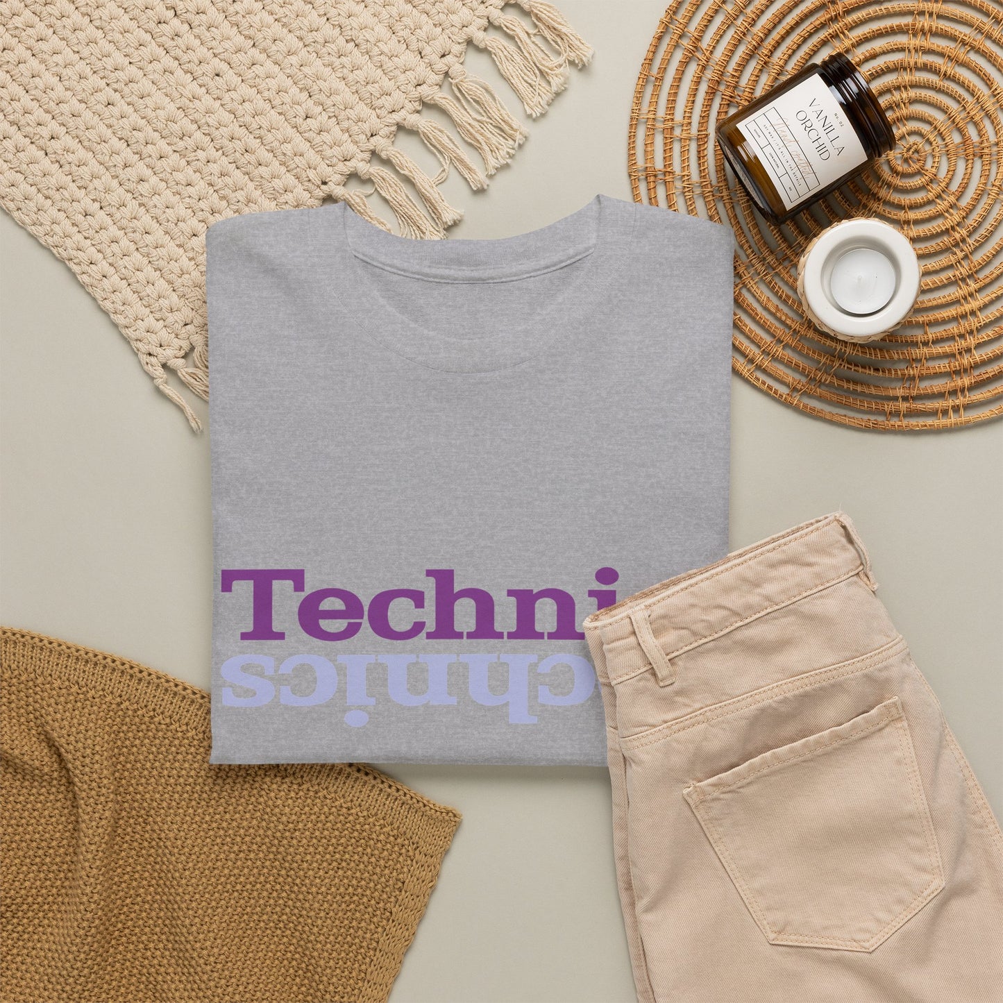 T-Shirt — 'Technics' Upside-Down Retro Logo Tee
