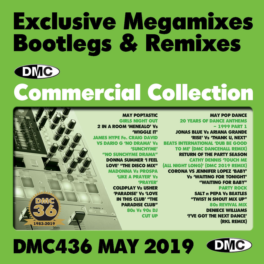 DMC COMMERCIAL COLLECTION 436 -  Exclusive Megamixes, Remixes & Two Trackers - Release May 2019