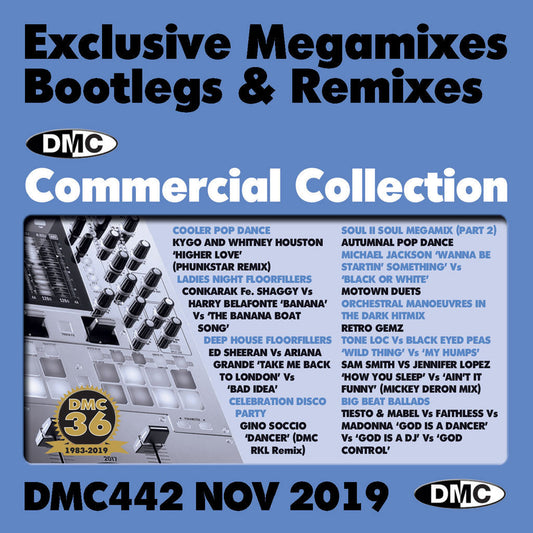 DMC COMMERCIAL COLLECTION 442  - Exclusive Megamixes, Remixes & Two Trackers (2 x cd) - November 2019