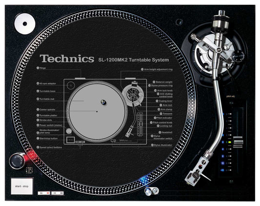 NEW - Technics SL1200-MK2 Slipmats (black) - 2 mats