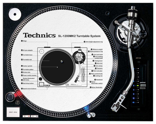 NEW - Technics SL1200-MK2 Slipmats (white) - 2 slipmats