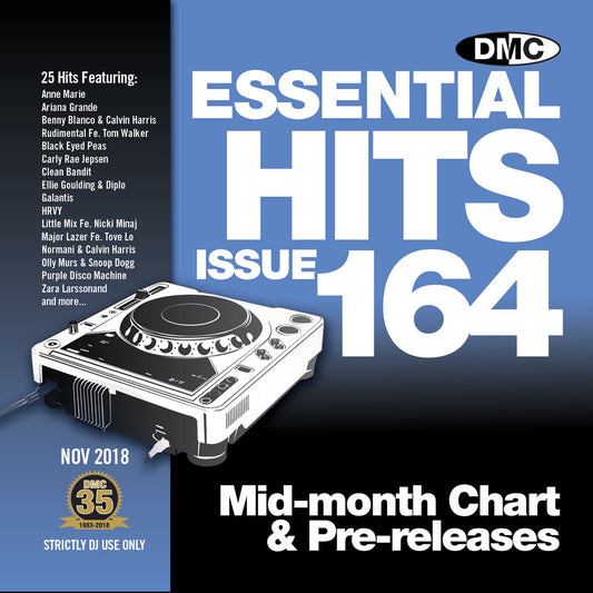 DMC ESSENTIAL HITS 164 (Unmixed) - Mid-November 2018 release