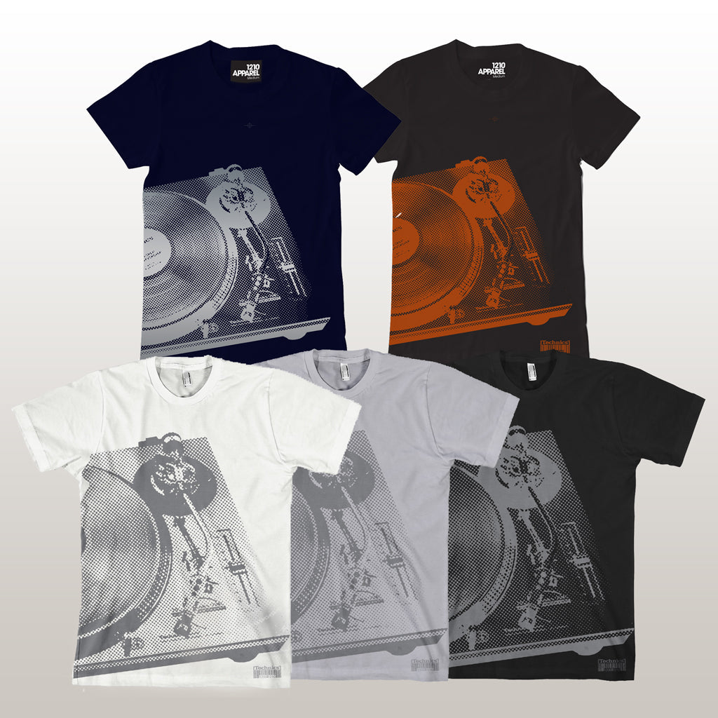 Technics Halftone Deck T-shirt - Navy/silver print