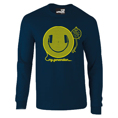 HAPPY GENERATION Long sleeved navy T-Shirt