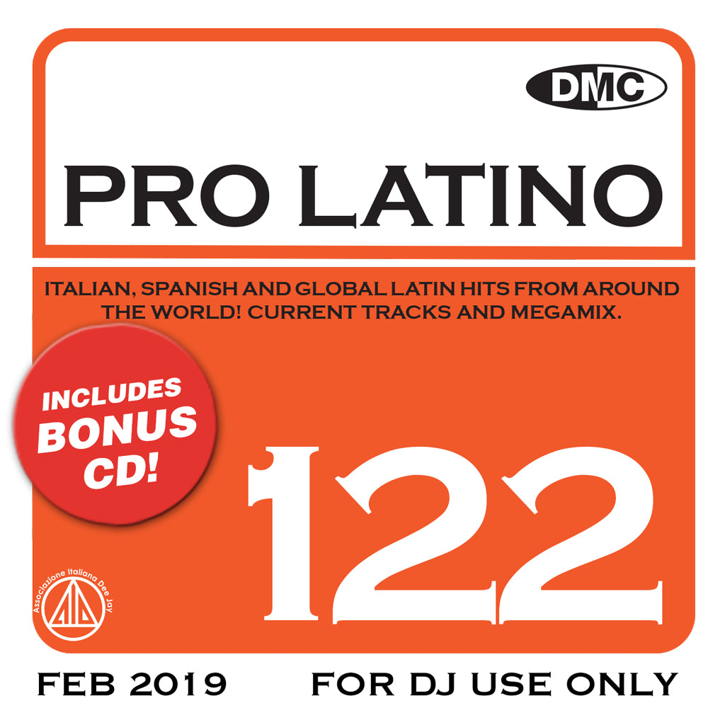 DMC PRO LATINO 122  ITALIAN, SPANISH AND GLOBAL LATIN HITS FROM AROUND THE WORLD!  - new release