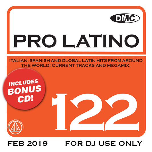 DMC PRO LATINO 122  ITALIAN, SPANISH AND GLOBAL LATIN HITS FROM AROUND THE WORLD!  - new release