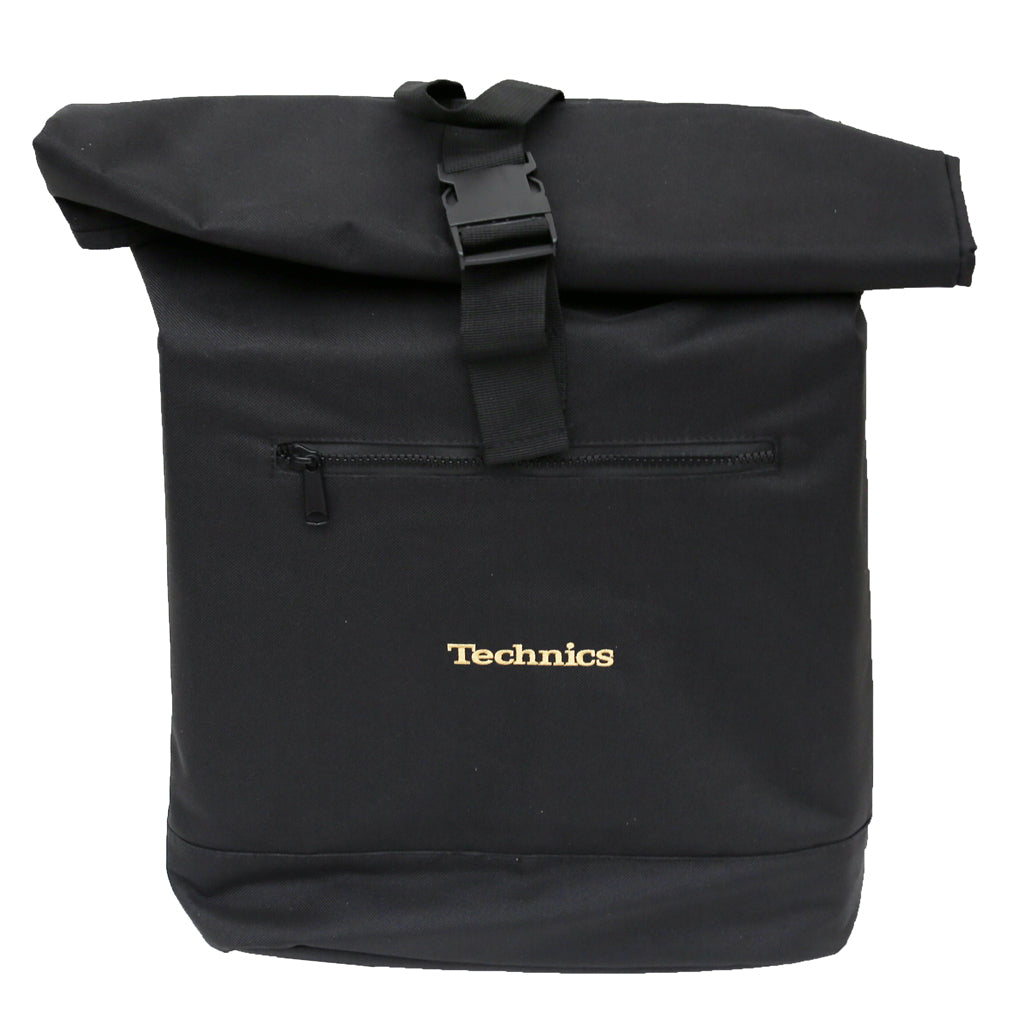 Technics Roll Top Backpack (vinyl/laptop) Gold embroidery