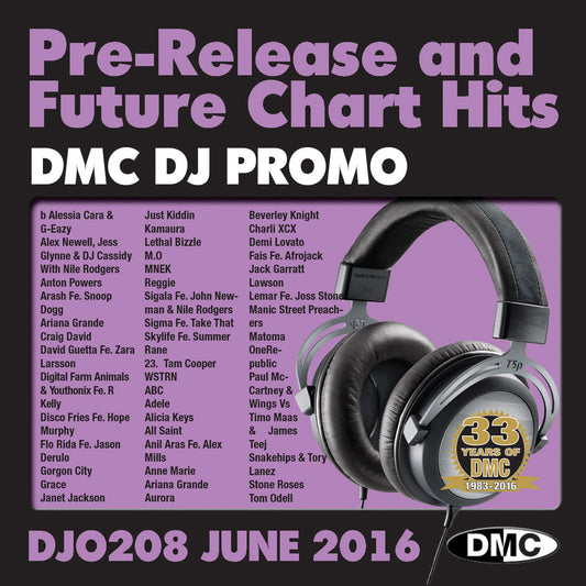 DMC DJ Promo 208 - DOUBLE CD of Pre-Releases and future Chart Hits -  June 2016 Release