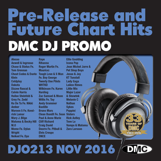 DMC DJ Promo 213 - DOUBLE CD of Pre-Releases and future Chart Hits -  November 2016 Release