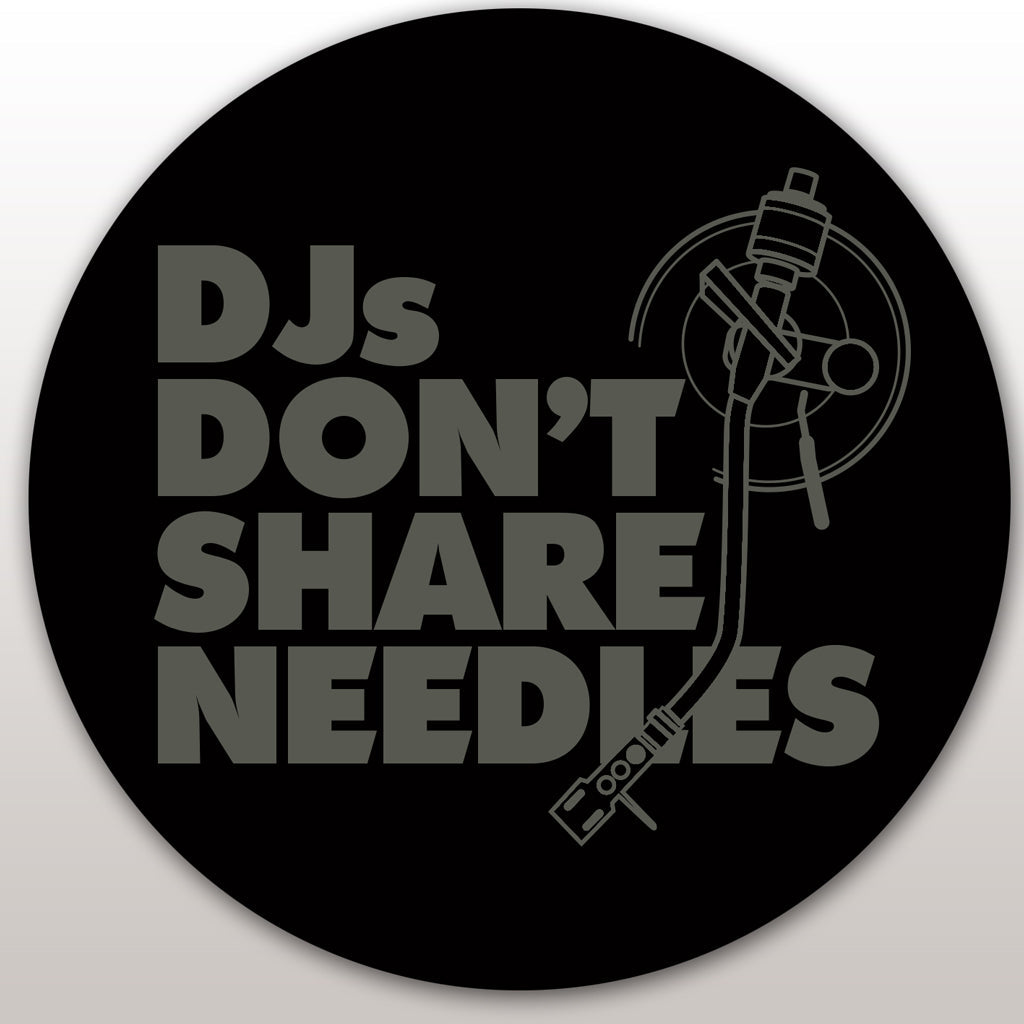 DMC DJs Don't Share Needles Slipmats (pair) - Black/Grey print